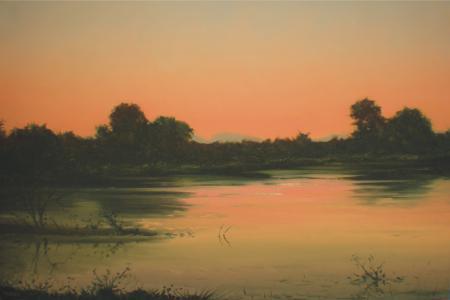 Nature oil painting titled 'Nature Beauty II', 20x30 inches, by artist Fareed Ahmed on Canvas