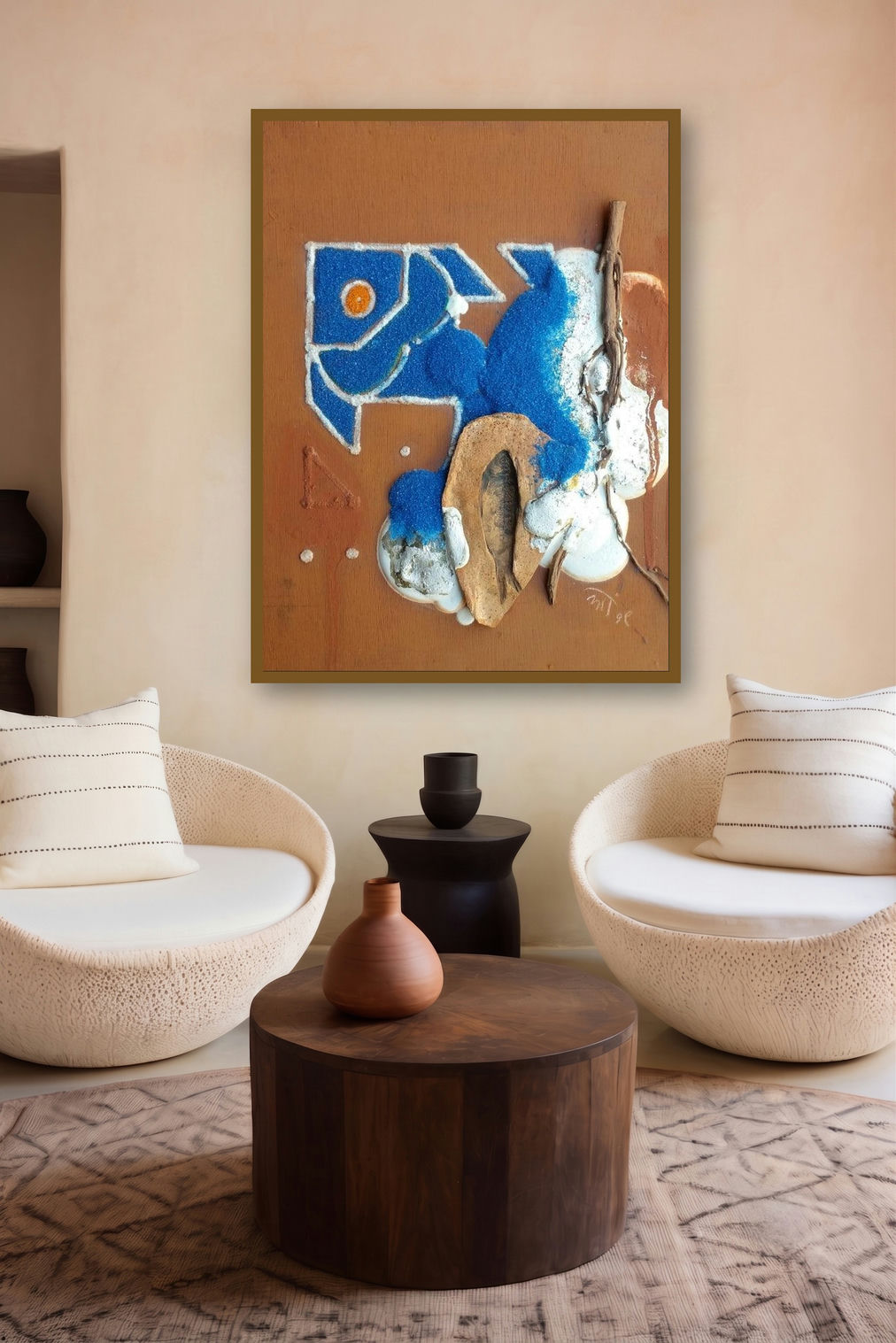 Nature Human And Culture 2 (Abstract 1) by artist Onkar Kshirsagar displayed in a Contemporary Exhibition gallery