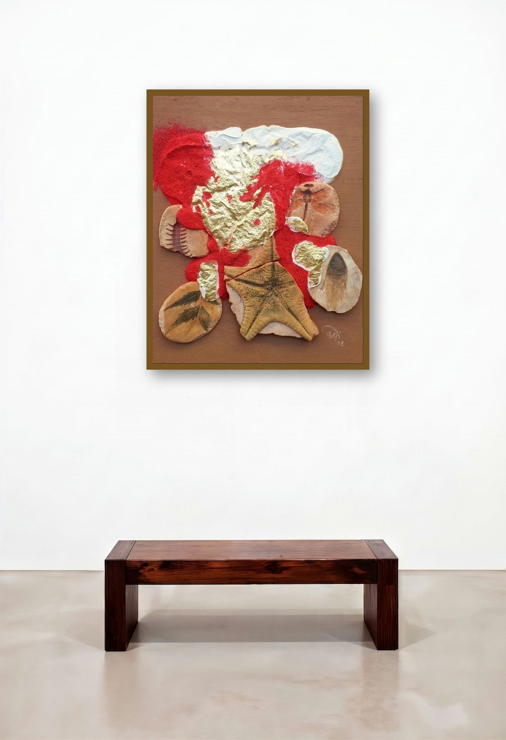Nature Human And Culture 3 (Fossils 1) by artist Onkar Kshirsagar displayed in a Art Deco Family Room