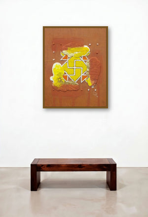 Nature Human And Culture 4 (Swastika 1) by artist Onkar Kshirsagar displayed in a Eclectic Study