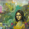'Nature With Love' figurative acrylic painting by artist Harisadhan Dey, 30x24 inch, on canvas