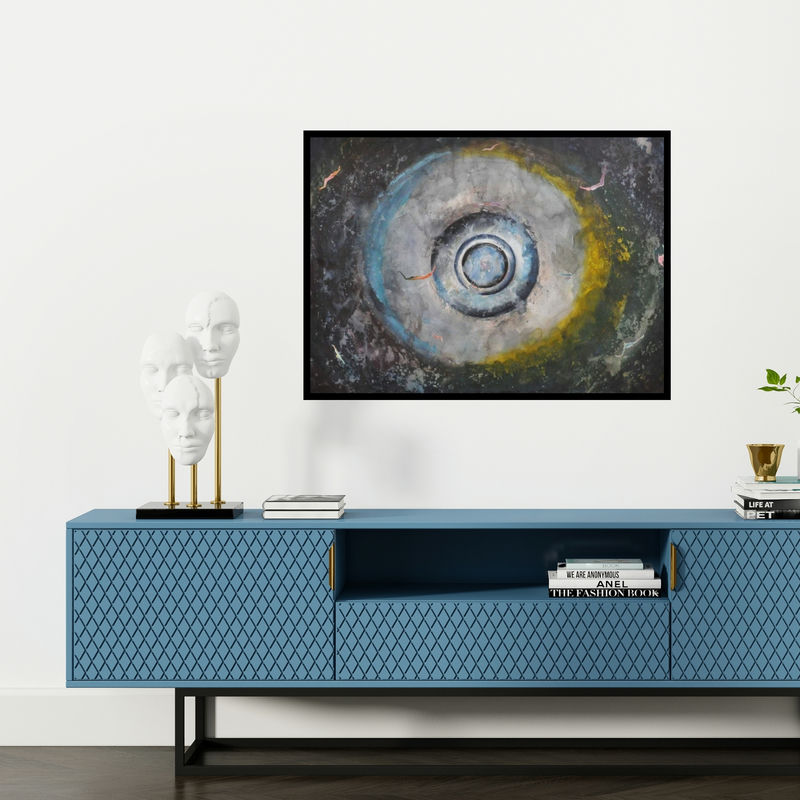 Preview of 'Nature Series Ii (Inner Sanctum)' Painting by Bhavesh Patel shown on a wall in a furnished room.