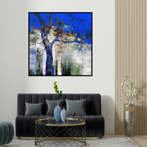 Bhaskar Rao's 'Nature Tree' painting visualized above a sofa in a contemporary room.