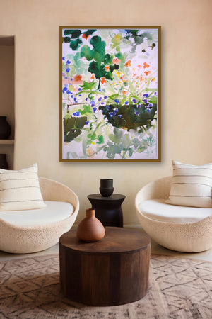 Nature With Vase (Garden Vista) by artist Manas Biswas displayed in a Luxury gallery