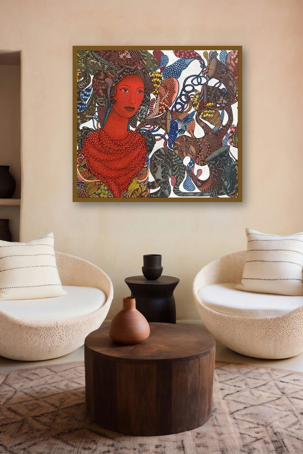 Nayika 4 by artist Umed Rawat displayed in a Contemporary gallery