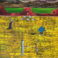 contemporary acrylic oil painting titled 'Nearing Extinction', 72x72 inches, by artist Ashish Kushwaha on Canvas