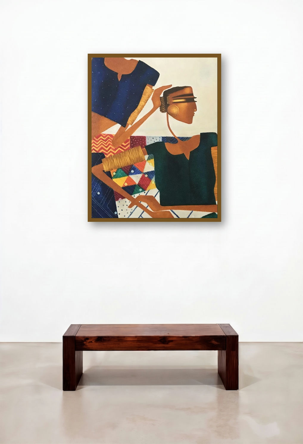 Neela (Whispered Secrets) by artist Bharti Prajapati displayed in a Contemporary Luxury Hallway