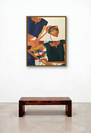 Neela (Whispered Secrets) by artist Bharti Prajapati displayed in a Contemporary Luxury Hallway