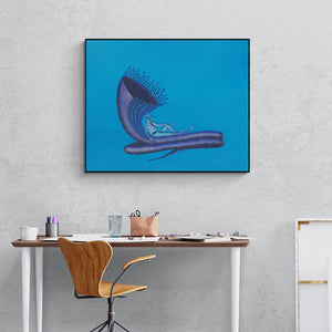 In-situ view of Nitesh Panchal's 'New Version Of Shesh Shayya (The Serpent Throne)' painting in a room