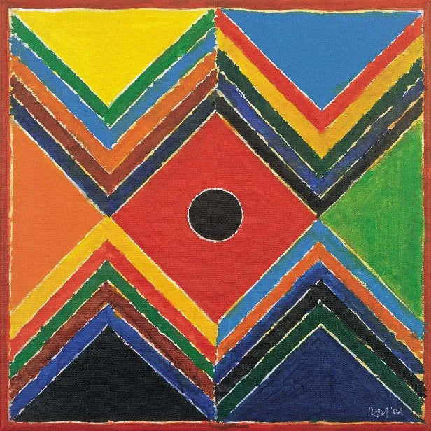 Abstract serigraphs painting titled 'Nidhi', 24x22 inch, by artist S H Raza on Paper