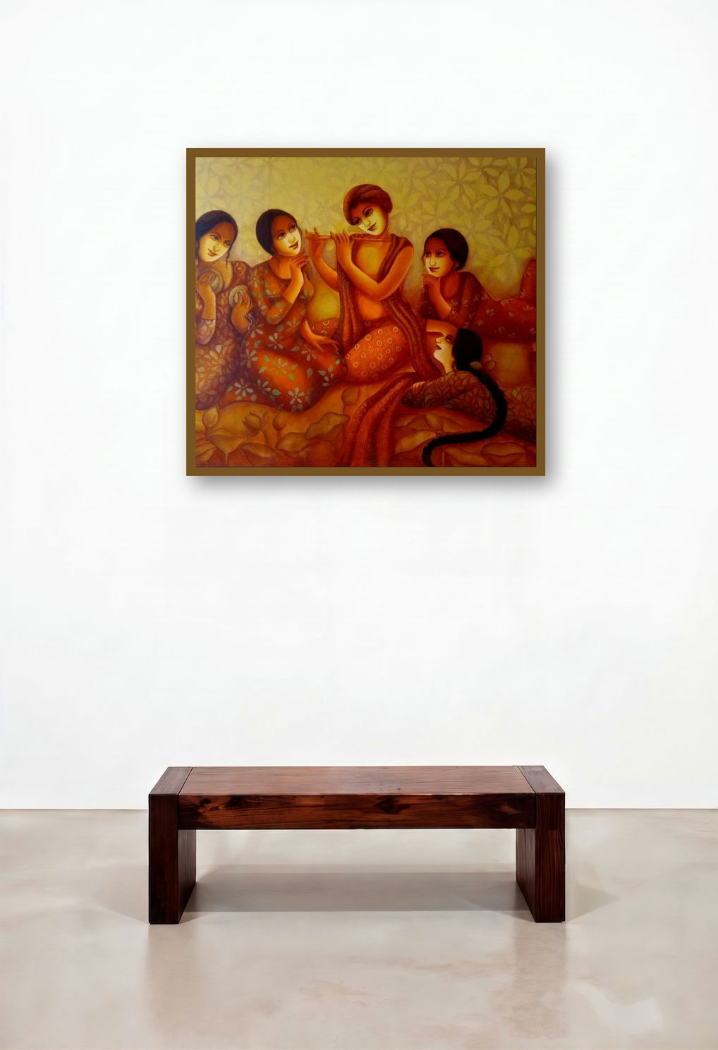 Nidhivan 1 by artist Monalisa Sarkar displayed in a Rustic Reception Area