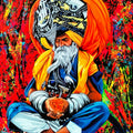 Nihang 11 by Sujit Karmakar, Original Acrylic Religious Painting on Canvas, Medium Vertical Wall Art