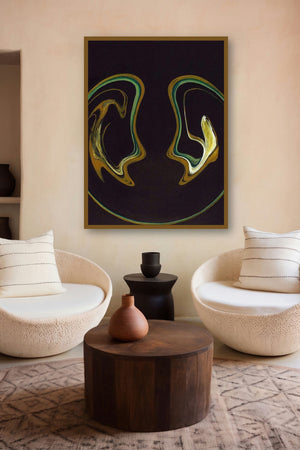 Nij Samvad (Cosmic Twins) by artist Atul Padia displayed in a Boutique gallery