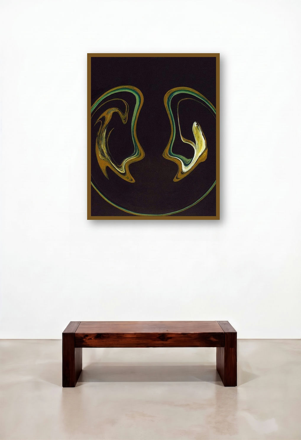 Nij Samvad (Cosmic Twins) by artist Atul Padia displayed in a Contemporary Reception Area