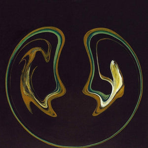 Nij Samvad (Cosmic Twins) by Atul Padia, Original Acrylic Abstract Painting on Canvas, Medium Square Wall Art
