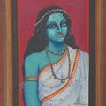 Portrait tempera painting titled 'Nilambari', 30x22 inches, by artist Suparna Dey on Paper