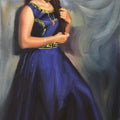 Figurative oil painting titled 'Nilmayi', 36x18 inches, by artist Swapniil Paatil on Canvas