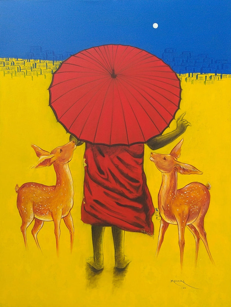 'Noble Eightfold Path' religious mixed-media painting by artist Yashpal Kamble, 48x36 inch, on canvas