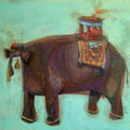 Animals acrylic painting titled 'Non Ruminant', 30x36 inches, by artist Tamojit Bhattacharya on Canvas