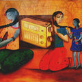 Figurative acrylic painting titled 'Nostalgia 1', 22x27 inches, by artist Paramita Chowdhury on Paper