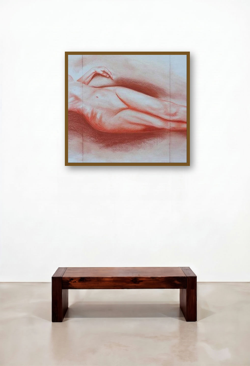 Nude I by artist Bhavesh Patel displayed in a Boutique Hotel Style Bedroom
