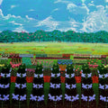 Landscape acrylic painting titled 'Nursery', 48x72 inches, by artist Sudhakaran Edakandy on Canvas
