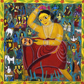 O My God by Tonmoy Roy, Original Acrylic Religious Painting on Canvas, Small Square Wall Art