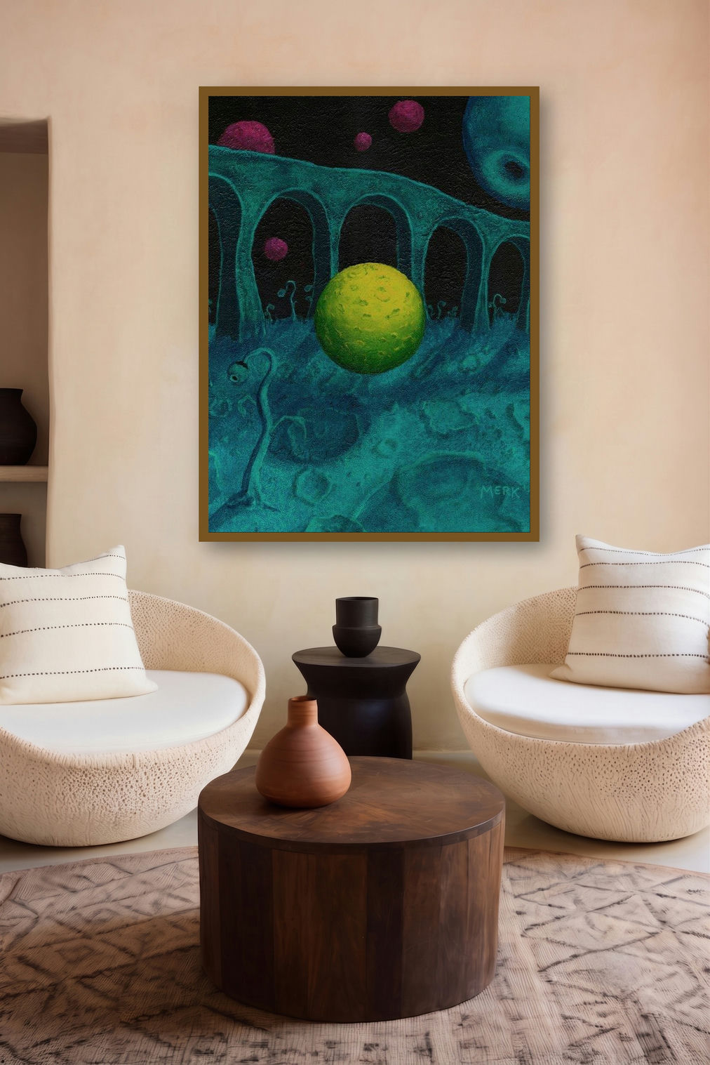 Object 16 (Celestial Gateway) by artist Rainer Clemens Merk displayed in a Modern gallery