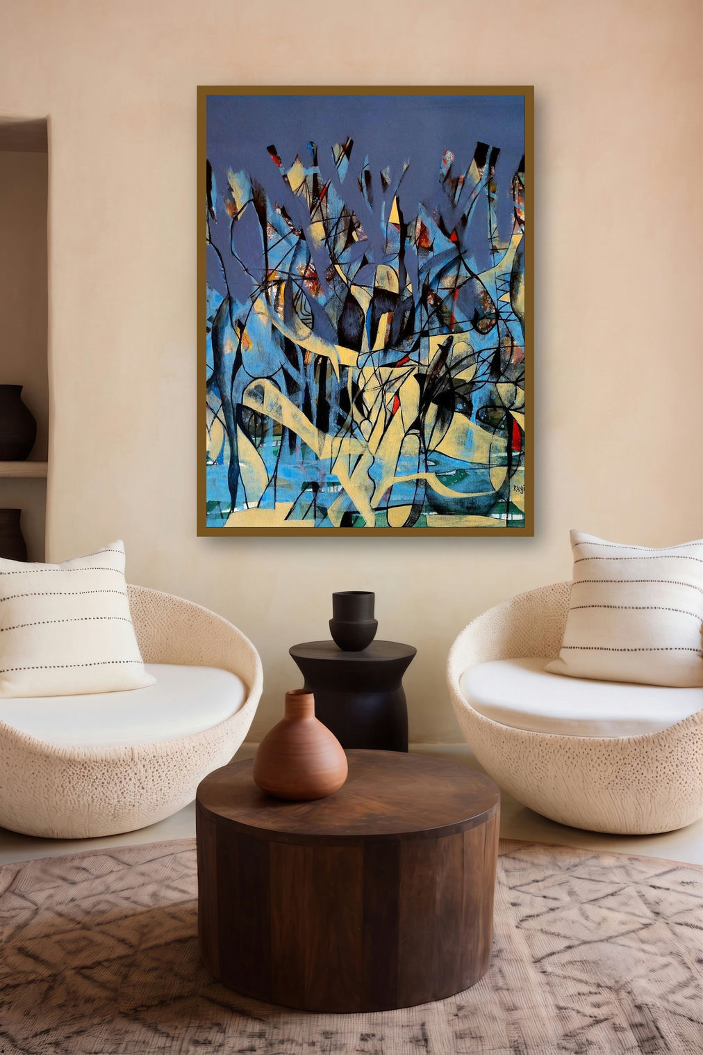 Oblivion (Urban Tapestry**) by artist Ranjith Raghupathy displayed in a Curated gallery