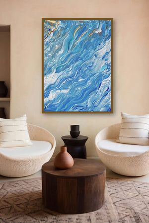 Ocean (Ocean Acrylic Painting) by artist Anshuman Acharya displayed in a Boutique gallery