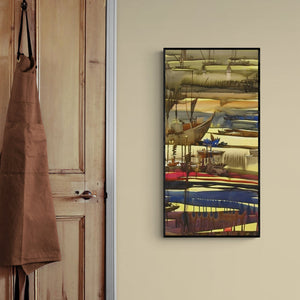 In-situ view of Sunil Kale's 'Ocean Moods 2' painting in a room