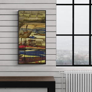 Preview of 'Ocean Moods 2' Painting by Sunil Kale shown on a wall in a furnished room.
