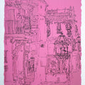 Cityscape serigraphs painting titled 'Old City 1', 22x15 inches, by artist Vrindavan Solanki on Paper