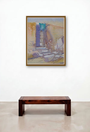 Old Door by artist Fareed Ahmed displayed in a Designer Lounge