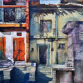 Cityscape watercolor painting titled 'Old House At Nashik', 15x11 inches, by artist Jitendra Divte on Paper