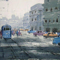Cityscape watercolor painting titled 'Old Kolkata', 11x15 inches, by artist Jiaur Rahman on Paper