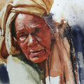 Portrait watercolor painting titled 'An Old Lady', 22x30 inch, by artist Das Sujith on Paper