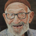 Portrait watercolor painting titled 'Old Laughter', 20x14 inches, by artist Raksha Ranganath on Paper