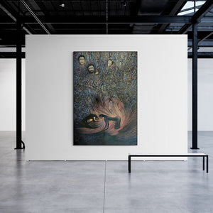 In-situ view of Thambi Sankaran's 'Old Muziris Port (Emergence)' painting in a room