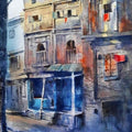 Cityscape watercolor painting titled 'Old Nashik', 15x11 inches, by artist Jitendra Divte on Paper