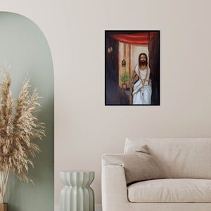 In-situ view of Kaladikam Arts's 'Old Priest' painting in a room