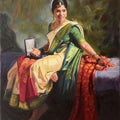 Figurative oil painting titled 'Oli Halad', 48x36 inches, by artist Swapniil Paatil on Canvas
