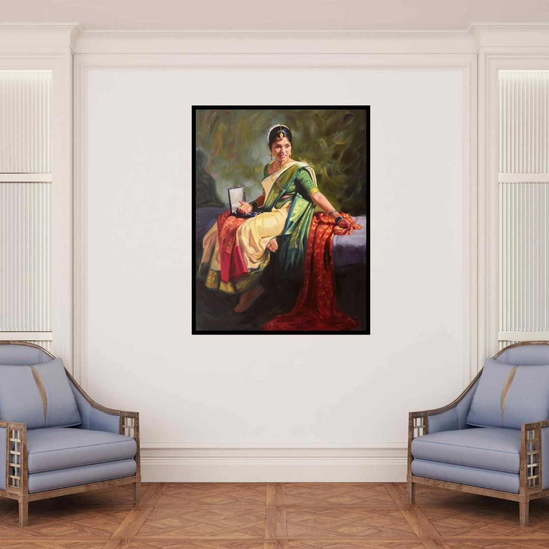 In-situ view of Swapniil Paatil's 'Oli Halad' painting in a room