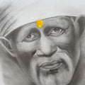 Religious mixed media painting titled 'Om Sai”', 15x15 inches, by artist Swati Sharma on Paper
