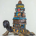 Religious sculpture titled 'Omnipotent', 26x23x18 inches, by artist Narottam Das on Ceramic