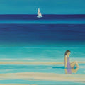 Seascape oil painting titled 'On The Beach', 12x18 inches, by artist SIMON MASON on Canvas