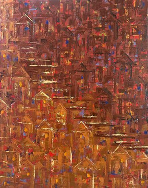 Abstract oil painting titled 'On The Other Side', 30x24 inches, by artist Karishma Wadhwa on Canvas