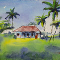 One Fine Morning' landscape watercolor painting by artist Soven Roy, 10x14 inch, on paper