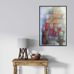 In-situ view of Sanjay Akolikar's 'One Rainy Secret' painting in a room