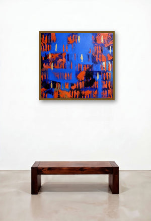 Orange Patterns by artist Ns Art displayed in a Transitional Lounge